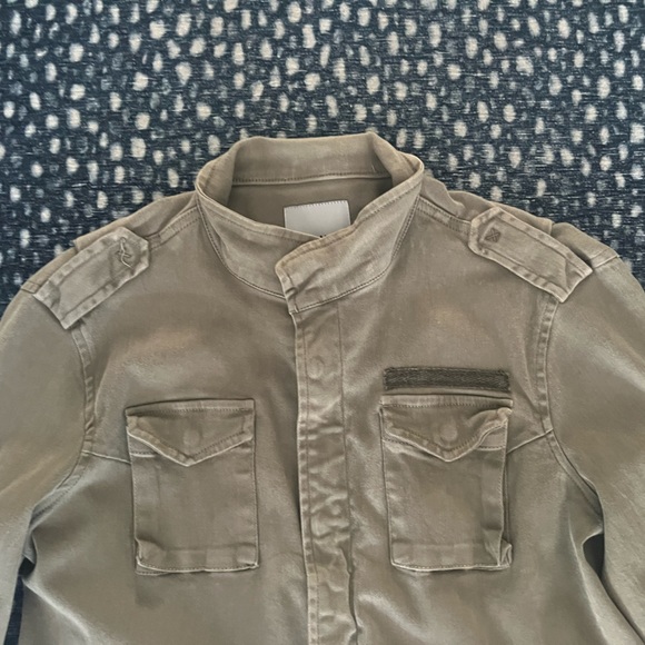 Anine Bing Stretch Cotton Army Jacket Size L - Picture 2 of 11